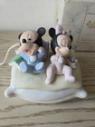 Rare Vintage Goebel Disney Baby Mickey And Minnie On Pillow Night Light