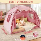 Twin Bed Tent For Kids Indoor Toddler Bed Canopy With Flags Teepee Tents Pink