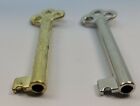 Brass Nickel Key Skeleton Vintage Old Door Drawer Cabinet Mortise Antique Retro