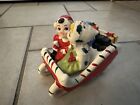 Vintage Rare 1950 s Kreiss Christmas Sleigh Salt   Pepper Shakers Japan