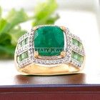 Emerald Cushion Cut With 14k Yellow Gold Ring For Men s  541  