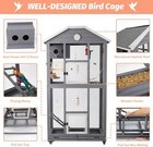 65  Bird Cage Wooden Large Parakeet Cage Flight Aviary On Wheels With Perches