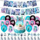 Anime Hatsune Miku Themed Birthday Party Decoration Banner Balloon Cake Topper
