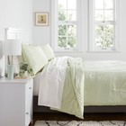 Twin twin Extra Long Printed Comforter Set Light Green white - Room