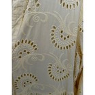 Yellow Cotton Eyelet Tiered Maxi Dress Boho Bell Sleeve Button Front Size L