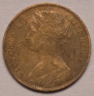 1863 Great Britain Penny Queen Victoria Bun Head Design Km  749 2 Great Details