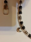 Vintage Set Of Purse Handbag Beaded Handles Black Silvertone Clear Crafts Diy 