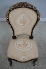 Lf63966ec  Pair Antique French Victorian Upholstered Parlor Chairs