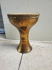 Vintage Brass Goblet Drum Doumbek Natural Skin Head 13in Tall