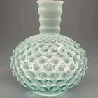Fenton Hobnail Green white Opalescent Miniature Vase 5  Inch Tall Mini Vintage