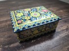 Vintage Floral Hinged Tin Box Made In England Colorful Flowers
