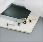 925 Sterling Silver Tiny Round Turquoise Cz Screw Back Stud Earrings 5mm Pe21