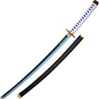 Anime Sword Demon Slayer Sword Real Metal  Stainless Steel Tomioka Giyuu Blue