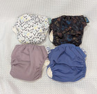 Grovia O n e  One Size All-in-one Cloth Diapers Organic Cotton Assorted Lot Of 4