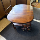 Antique Tea butler Cart Drop Leaf Oval Table With Tray