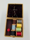 Vintage Metal Hard Case Lined Silk Thread Holder