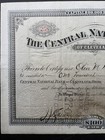1891 Central National Bank Cleveland Stock 100 Shares Olive Mcintosh Payne