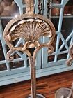 Antique Pair Of Wrought Pedestal Candle Holders-large  Heavy-ornate