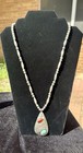Vintage 1975 Navajo Coral And Turquoise Sterling Spoon Necklace 
