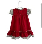 Vintage Polly Flinders Hand Smocked Dress Sz 4 Red Pinafore Prairie