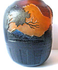 Signed French Cameo Art Nouveau  Glass Cabinet  Vase Daum Era