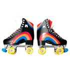    moxi Lolly Rainbow Skates   Black Suede High-top Roller Skates W  Yellow Wheels