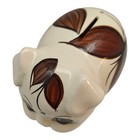 Vintage Ceramic Pig Piggy Bank Brown Flowers Floral