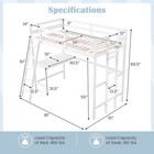 Twin Size Loft Bed W  Desk   Shelf 2 Ladders   Guard Rail For Kids Teens Bedroom