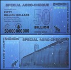 Zimbabwe 50 Billion Dollars Special Agro Cheque  2008  P-63  Used