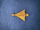Bj Beatrix Christmas Tree Brooch Pin Vintage Diagonal Enamel Gold Tone Trim Euc