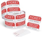 250 Raffle Tickets  Red  4 Color Selection   Double Roll  50 50 Tickets For Even