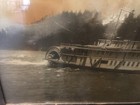 Rare Large Late 18th Early 19th Century Collotype Of Steamboat In Original Frame