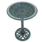 Green Pedestal Outdoor Bird Bath Feeder Antique Garden Yard Patio D  cor