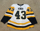 Danton Heinen Pittsburgh Penguins 2021-22 Playoffs Away Game Worn Used Jersey