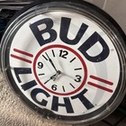 Vintage Bud Light Budweiser Neon 20  Wall Clock Beer Bar Sign Rare Flicker Broke