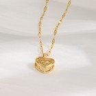 Double-layer Love Necklace With Rhinestones Titanium Steel Pendant Fashion Jewel
