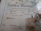 1911 Vintage Framed Wedding Certificate Lewis Keefer And Sallie E Duecker