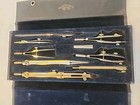 Vintage Drafting Set In Eugene Dietzgen Co  Case 9 Pc Set Collectible   Helix