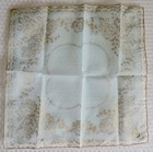 Handkerchief Blue Nylon Gold Roses Designer Vintage Mcm Ladies Hanky Neocurio