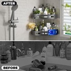 Shower Caddy Corner suction Cup Shower Caddy With Hooks no Drilling Rustproof   