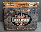 Vintage Harley Davidson Motorcycle Orange   Black Poker Cards New In Box  Games 