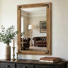 Rustic Farmhouse Bathroom Vanity Mirror 38 x26  Vintage Wall Decor  Elegant Desi