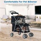 4 Wheels Double Layer Pet Stroller Cat Dog Cage Stroller Travel Folding Carrier