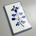 Vtg Blue White Ceramic Decorative Tile Hand-painted Floral Design Wall Art 6x10 