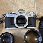 Vintage Canon At-1 35mm Film Camera With Two Lenses Untested