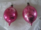 Mercury Glass Ornament Vintage Antique Pink Blue Yellow Frost White Poland Tear