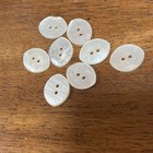 8 Vintage Antique Old Stock Small Mother Of Pearl 2hole White Buttons 1 2 Inch
