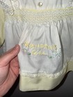 Vintage Baby Girl Yellow And White  grandma s Girl  Long Sleeve Dress With Ruch  