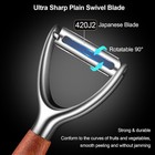 Vegetable Fruit Peeler Stainless Steel Sharp Kitchen Tool Ergonomic Wooden Ha   