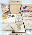 Huge Lot Of 75 Crafting Stamp Wood Backed Rubber Stamps Various Brands Sizes